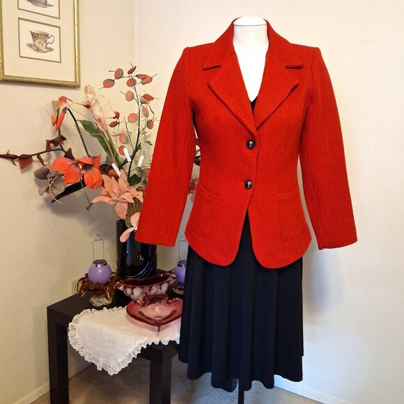 NWT Comfy Lined Red Blazer Jacket Spring Fall Winter Jackets Tag Size M 8 10 - Picture 6 of 12